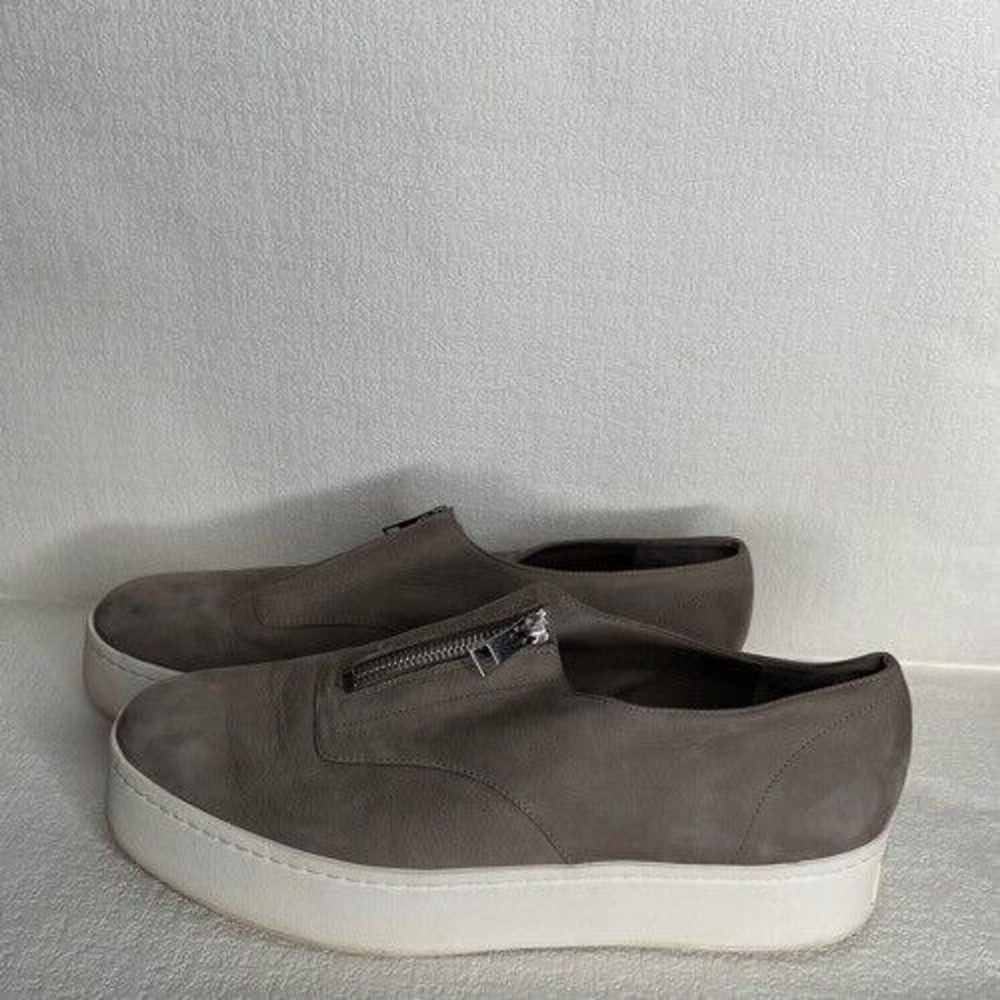 Vince Gray‎ Zip Up Slip On Platform Loafers Sneakers Women 9.5M Leather